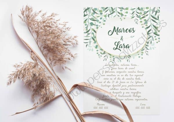 Invitación De Boda Olive