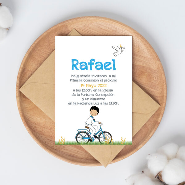 Invitación Comunión Bicicleta - Imagen 2
