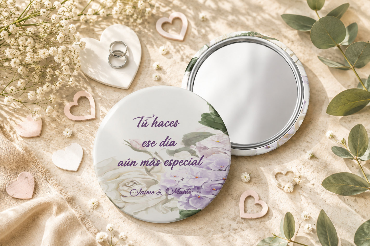 Chapa espejo Hortensia 59mm