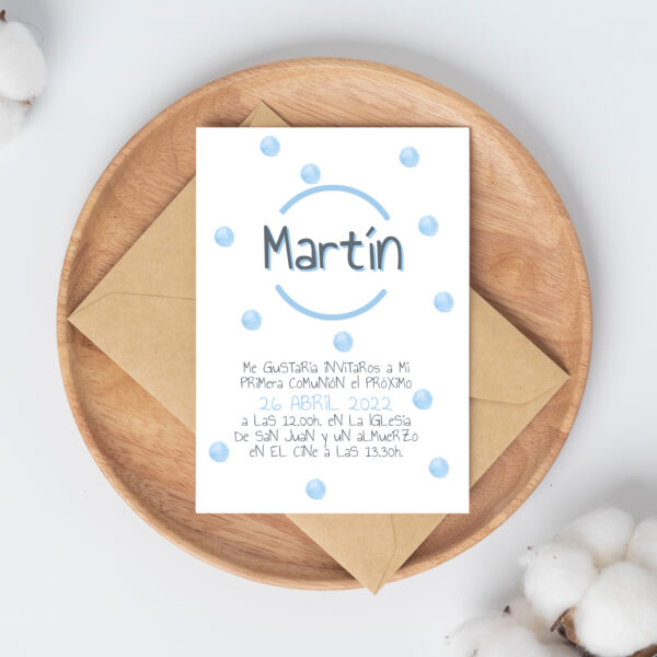 Invitación Comunión Round