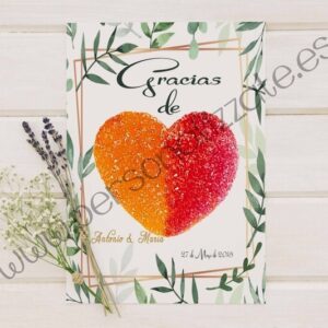 Tarjetas de agradecimiento corazon Botanic