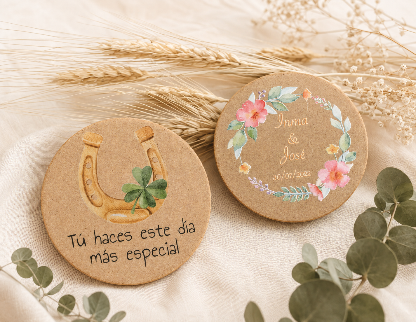 Posavasos Plano de Madera Personalizable