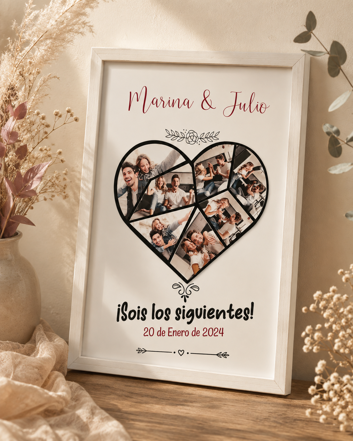 Cuadro Corazón Con Fotos En Forma De Puzzle