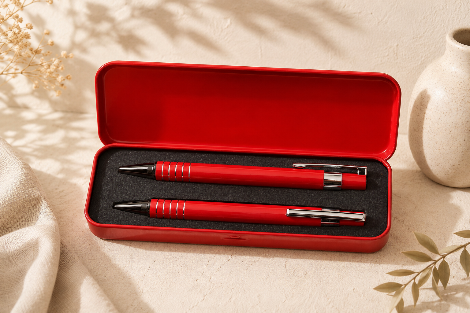 Estuche De Lata Con Bolígrafo Y Portaminas Personalizado