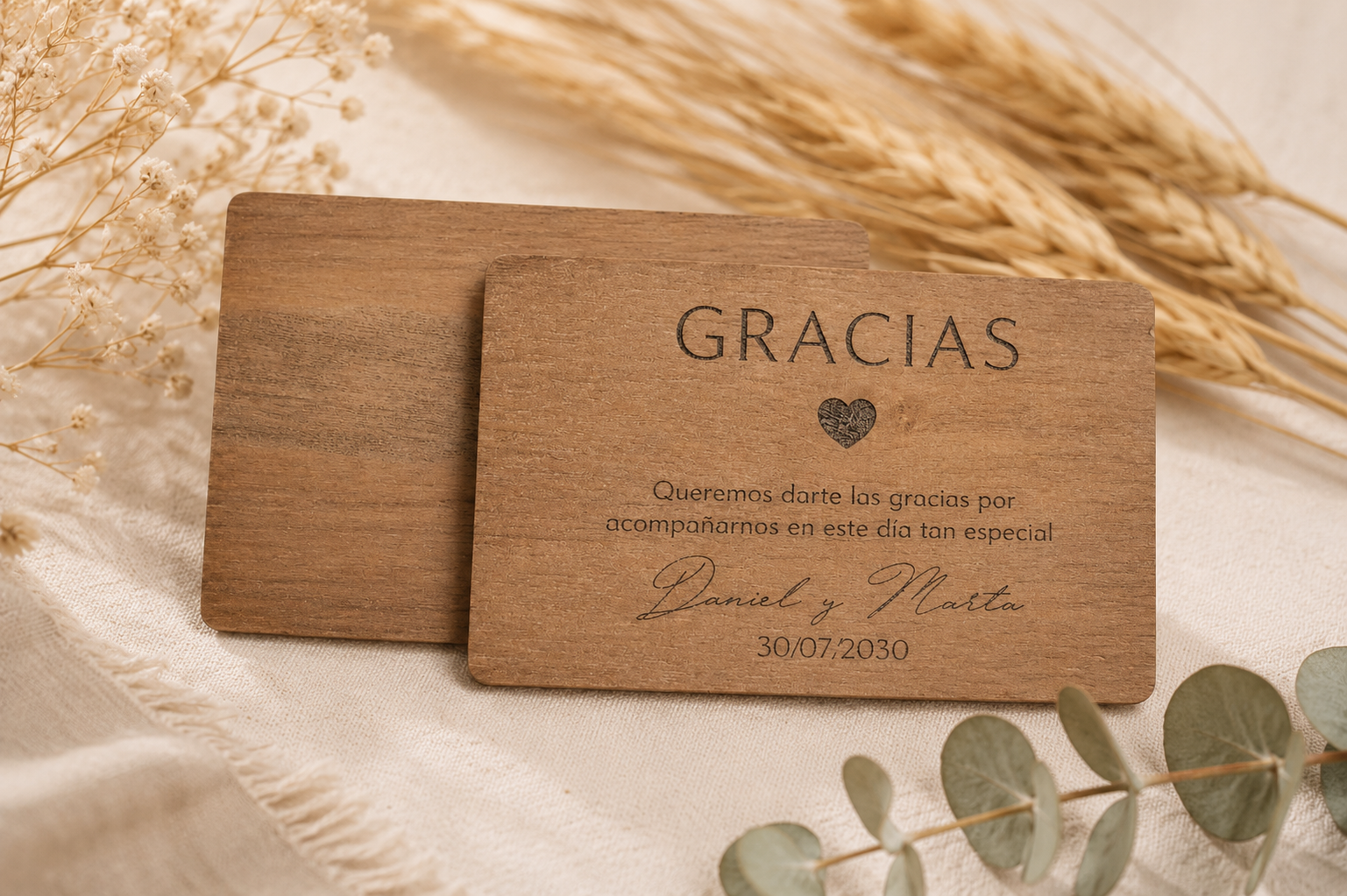 Tarjetas de Madera Personalizables