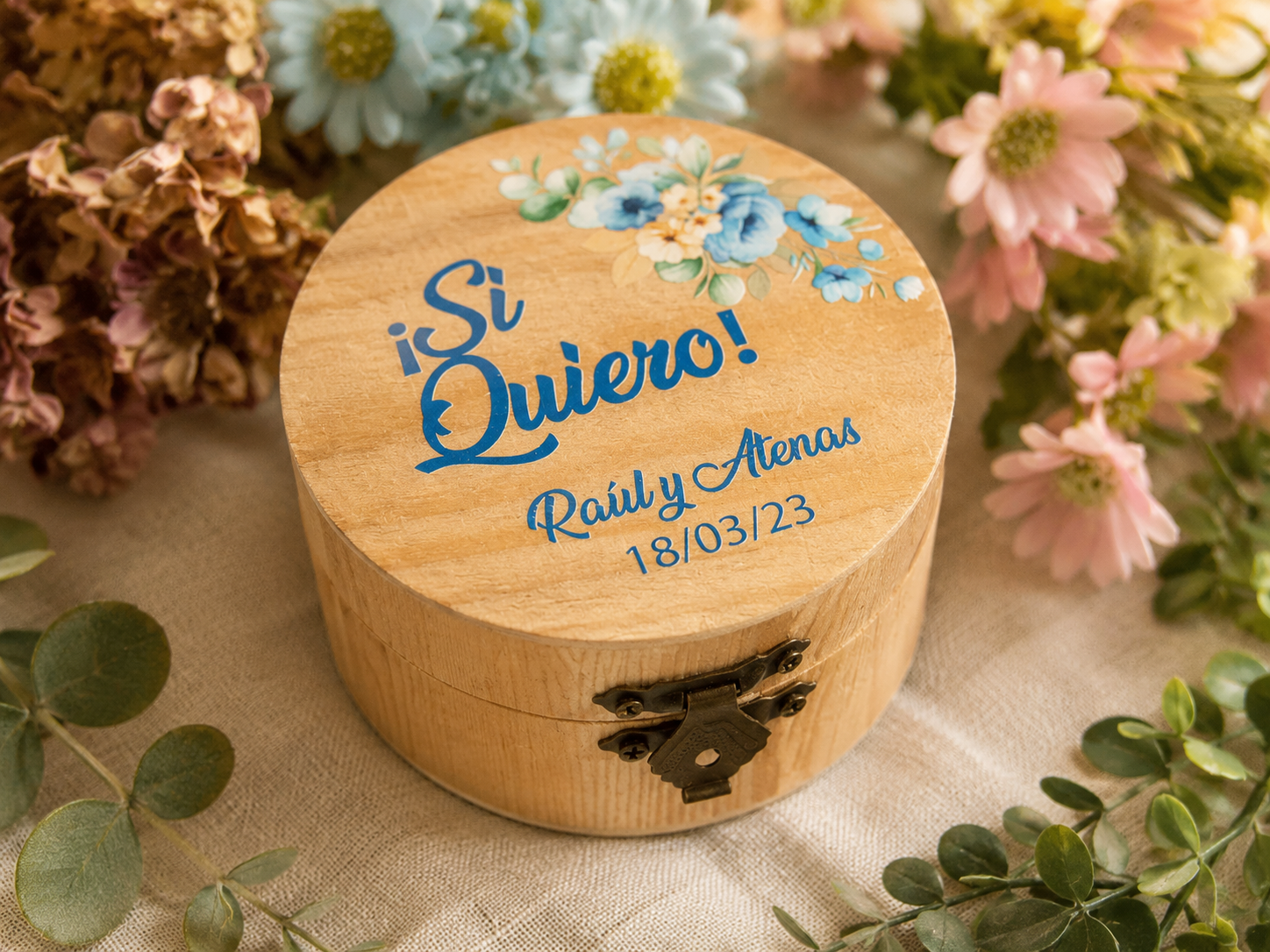 Caja porta alianzas para boda