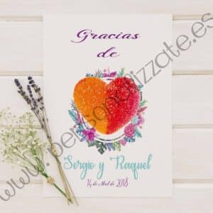 Tarjetas de agradecimiento corazón Primavera