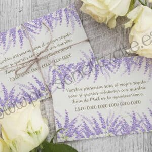 Tarjetas personalizadas lavanda