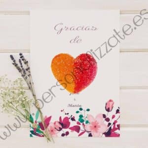 Tarjetas de agradecimiento corazón Intensive