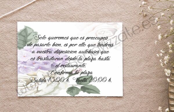 Tarjetas personalizadas Hortensia