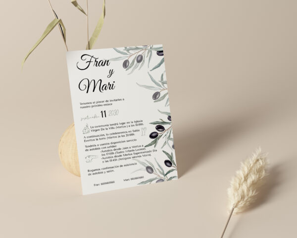 Invitación de Boda Olivo