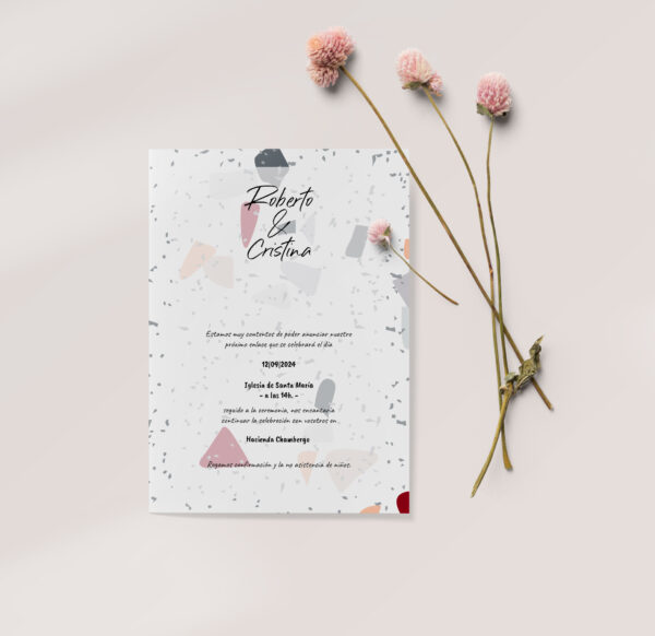 Invitación de Boda Terrazo