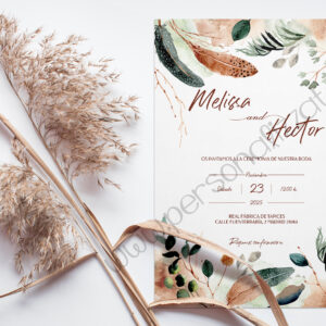 Invitación de Boda Feather