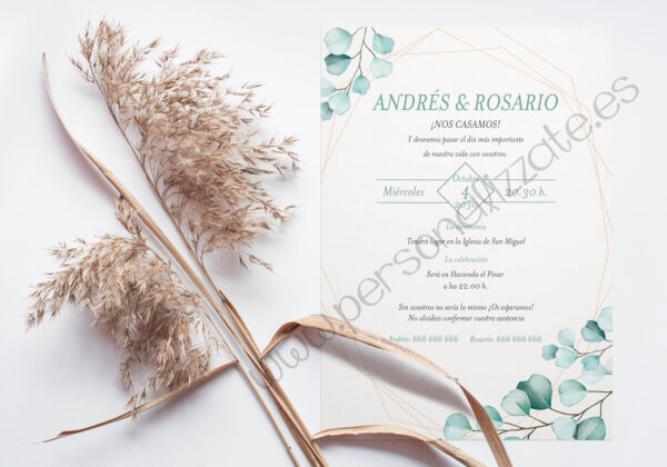 Invitación de Boda Destino Eleganza