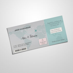 Invitación de Boda Billete de Avión