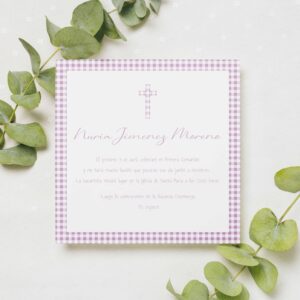 Invitación Comunión Vichi Rosa