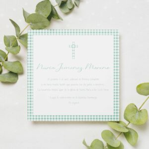 Invitación Comunión Vichi Verde Agua