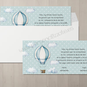 Invitacion Comunion Globo