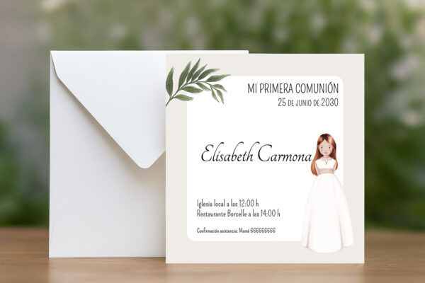 Invitación Comunión Luz y Fe