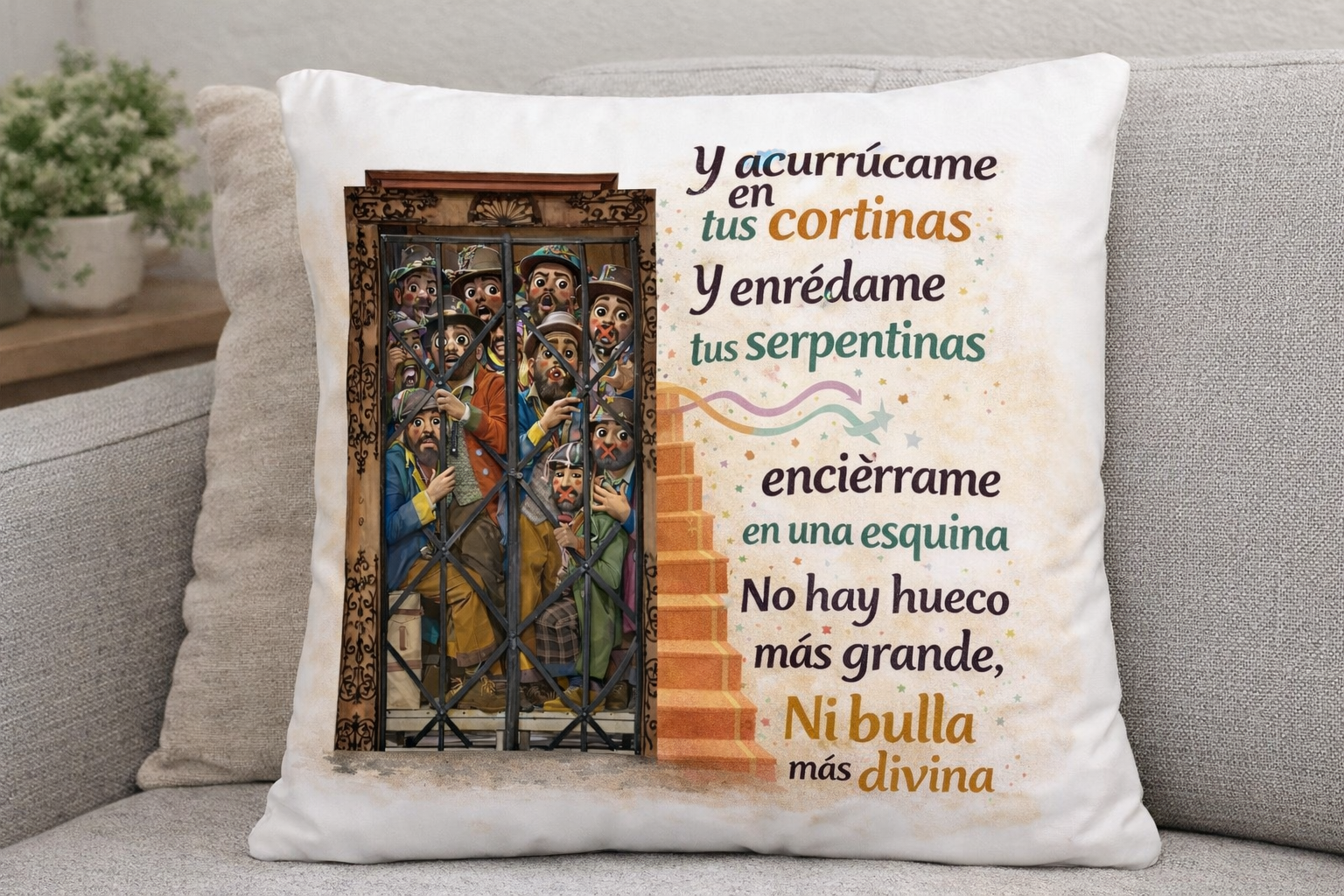 Cojín Carnaval Al cielo con el