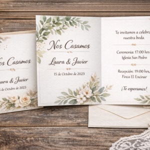 Invitación díptico impresión doble cara