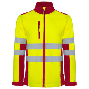 softshell alta visibilidad ANTARES color rojo laboral y amarillo flúor