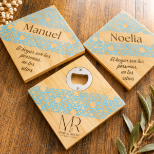 Posavasos Abridor de Bambú Personalizado