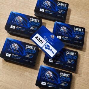 Tarjetas de plástico personalizadas tipo carnet de socio