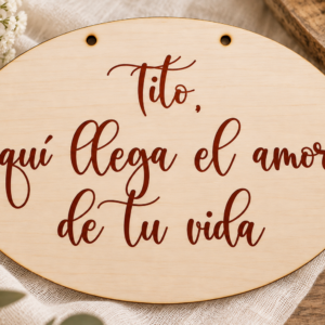 Cartel de Mano Ovalado Personalizado