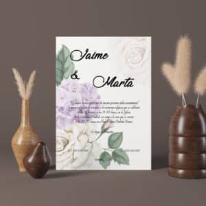 Invitación De Boda Hortensia