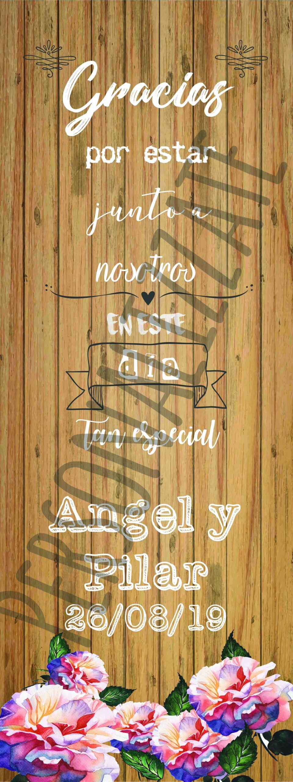 Font Cartel impreso en cartón 4mm de 160x60 cm