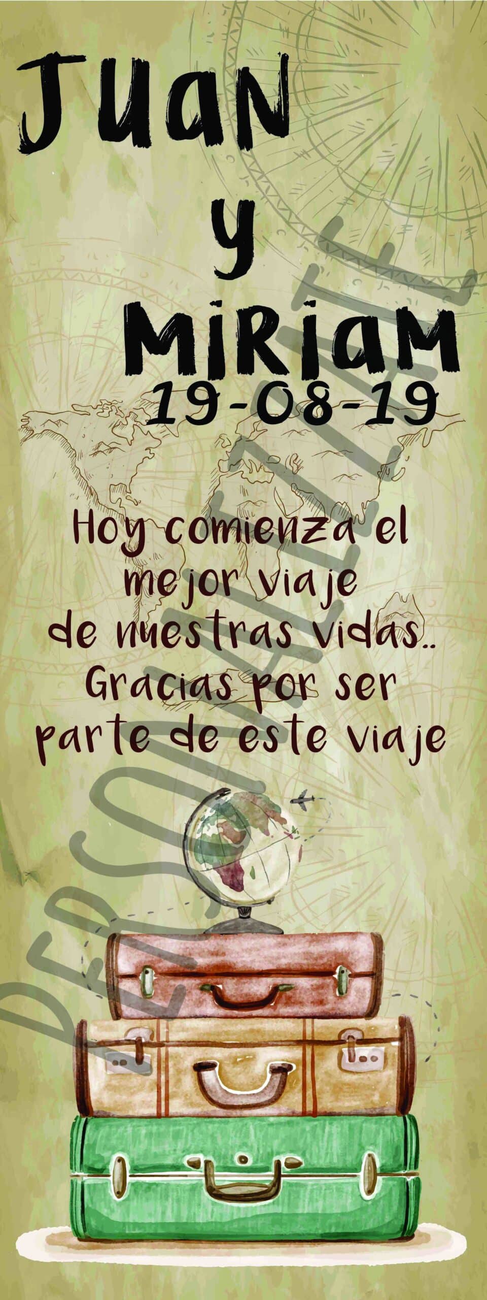 Travel Cartel impreso en cartón 4mm de 160x60 cm