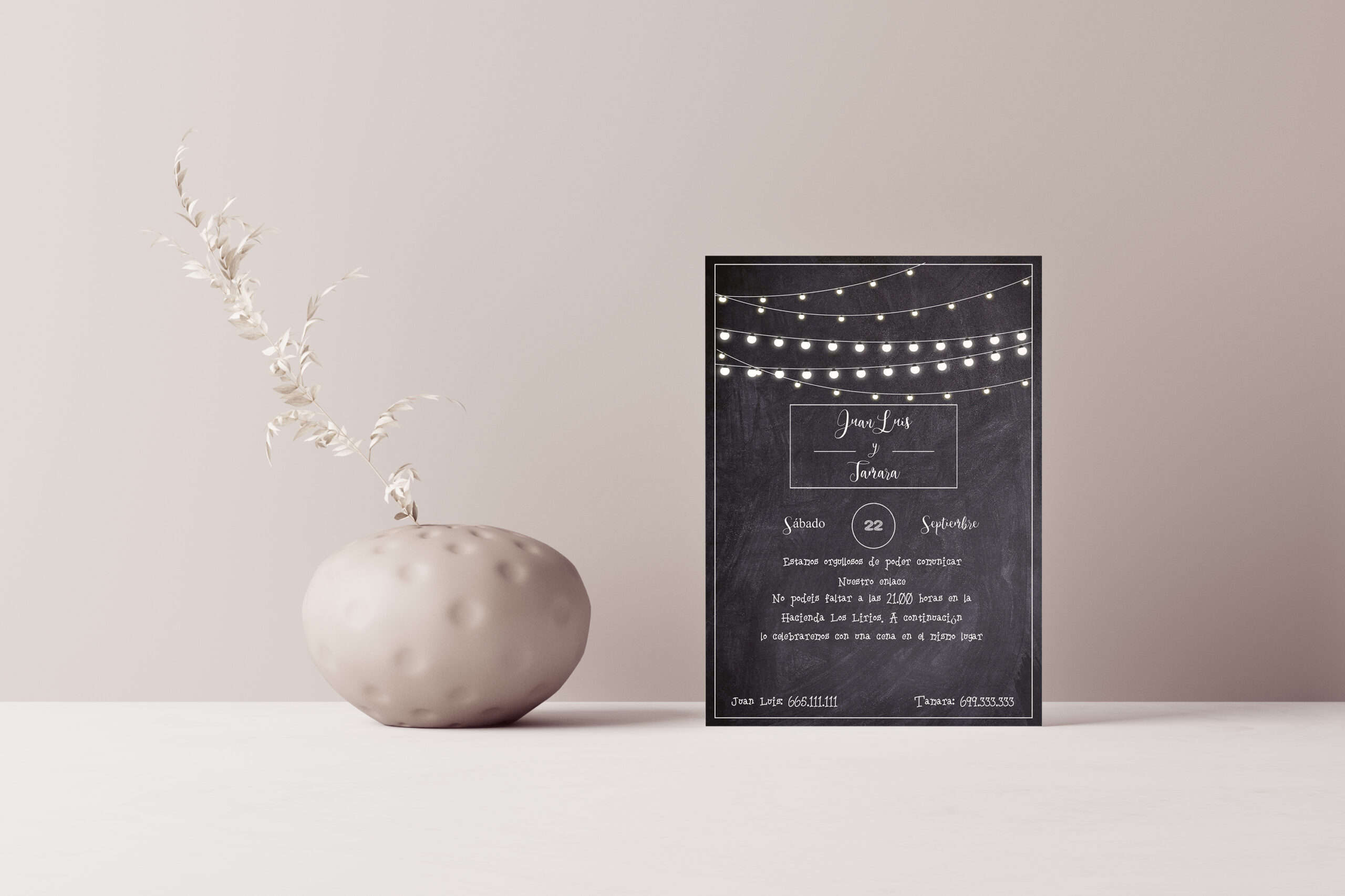 Invitación De Boda Pizarra