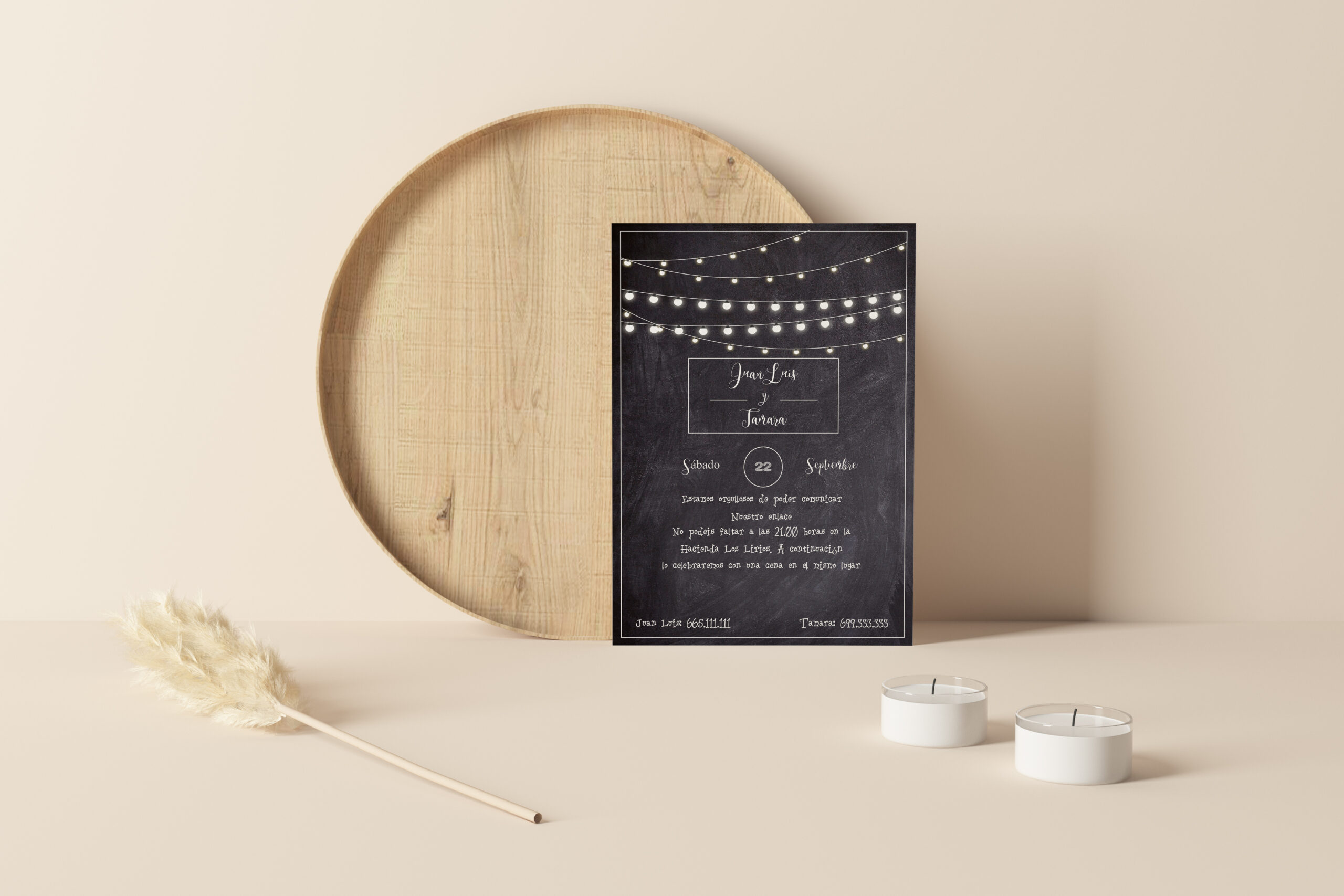 Invitación De Boda Pizarra