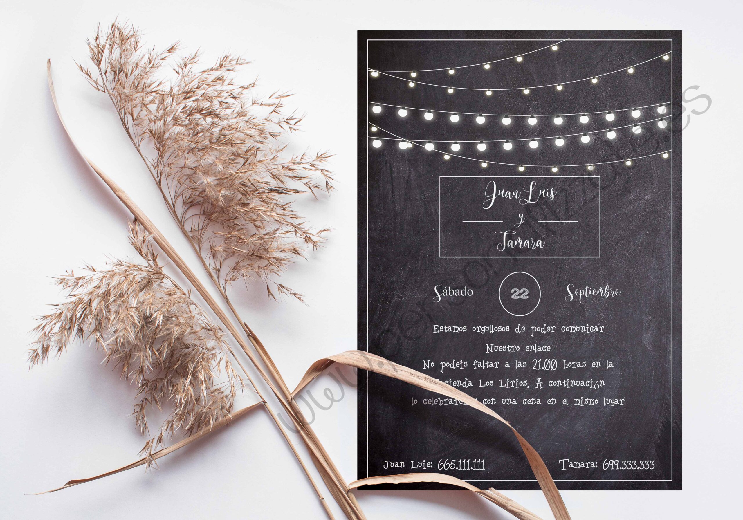 Invitación De Boda Pizarra