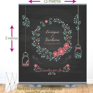 Photocall 2x1,5m blackcolours con soporte
