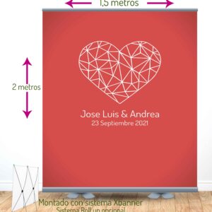 Photocall 2x1,5m RedLove con soporte