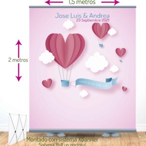 Photocall 2x1,5m Amoure con soporte