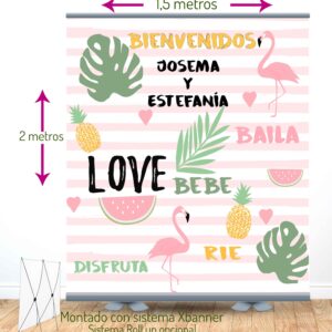 Photocall 2x1,5m Tropical con soporte