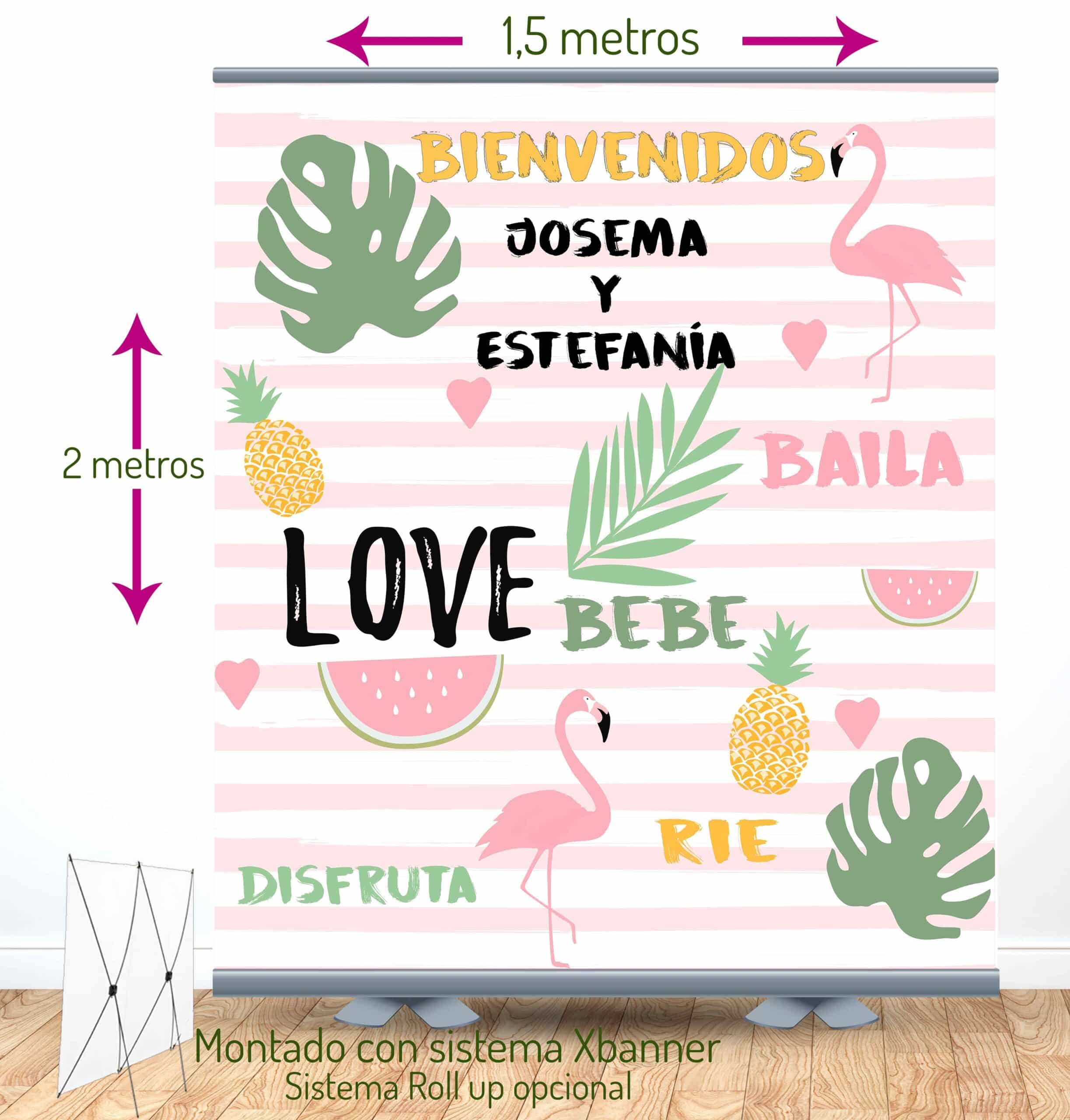 Photocall 2x1,5m Tropical con soporte