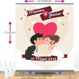 Photocall 2x1,5m Amoure con soporte