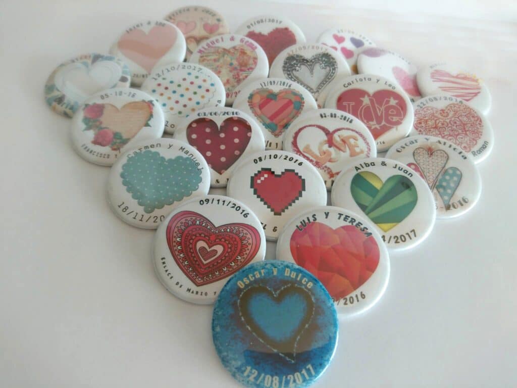 Chapas colección Corazones 50mm