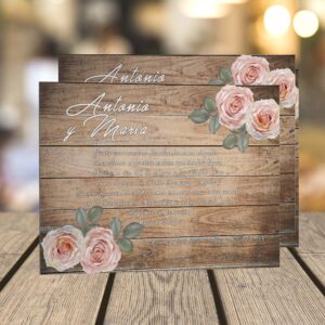 Invitación De Boda Madera