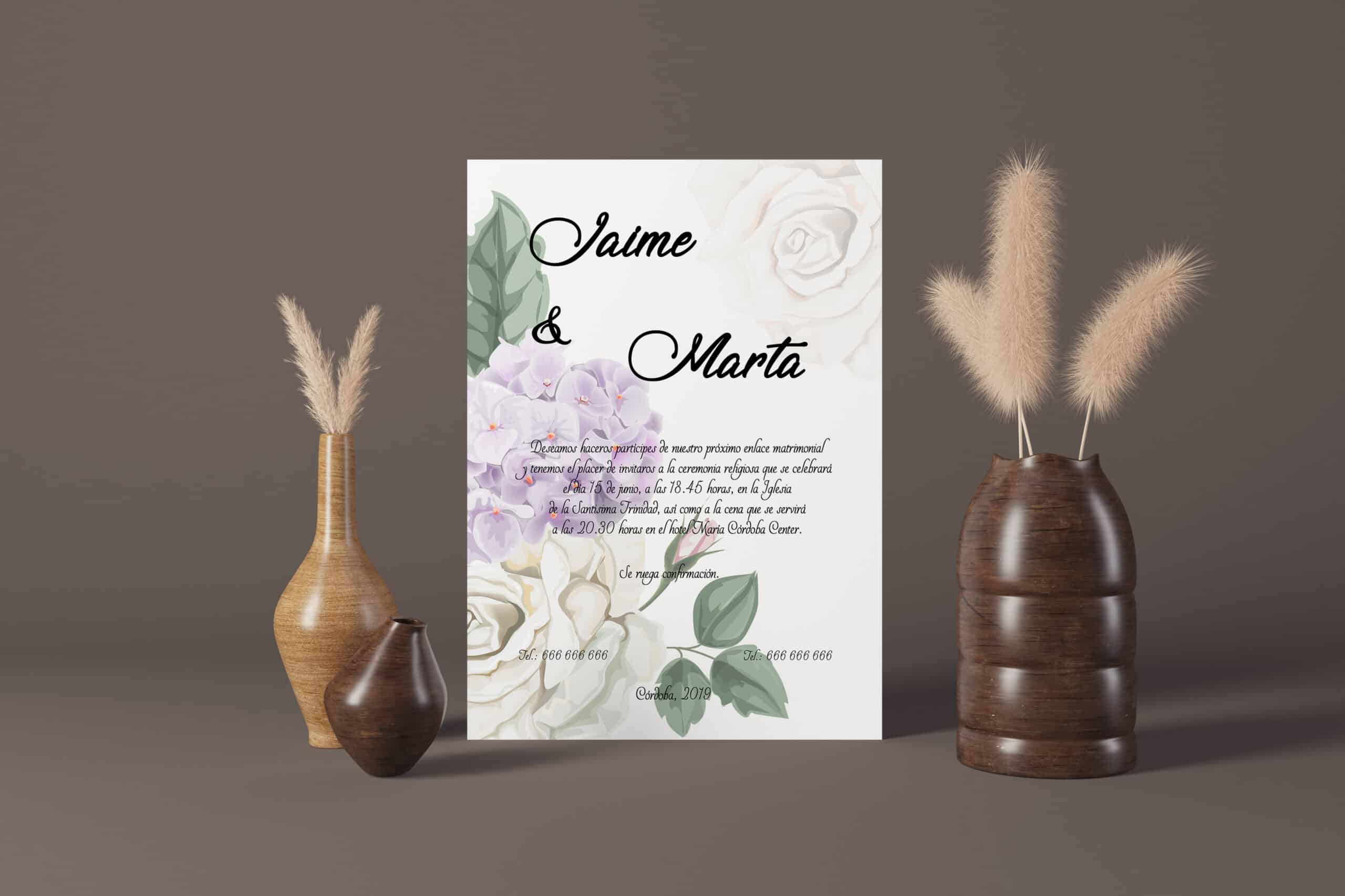 Invitación De Boda Hortensia