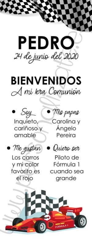 Xbanner Comunión Fórmula 1 1.60mx60cm