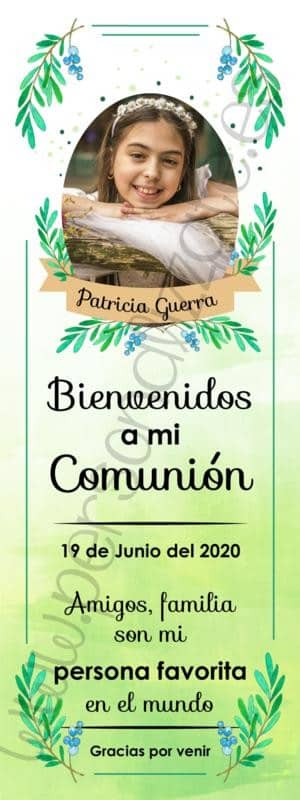Xbanner Comunión Bayas personalizado 1,60mx60cm