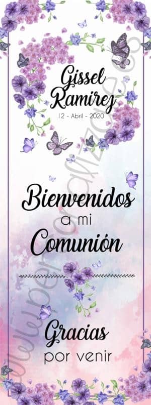 Xbanner Comunión Pourpe personalizado 1,60mx60cm