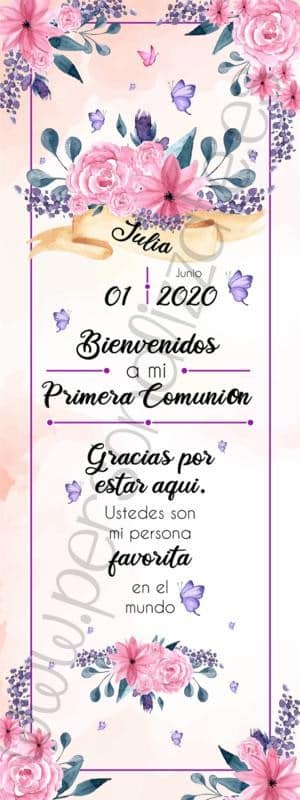 Xbanner Comunión Curran personalizado 1,60mx60cm