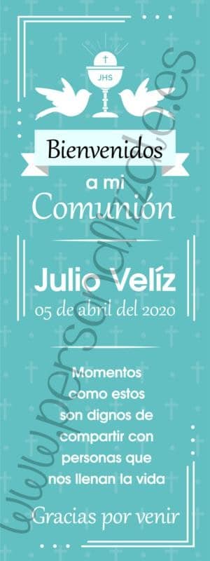 Xbanner Comunión Tortola personalizado 1,60mx60cm