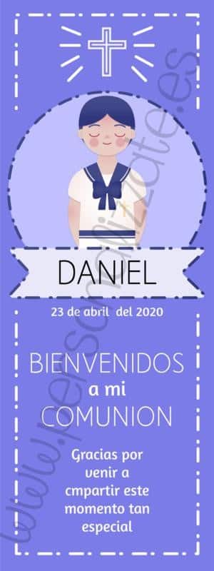 Xbanner Comunión Purple personalizado 1,60mx60cm